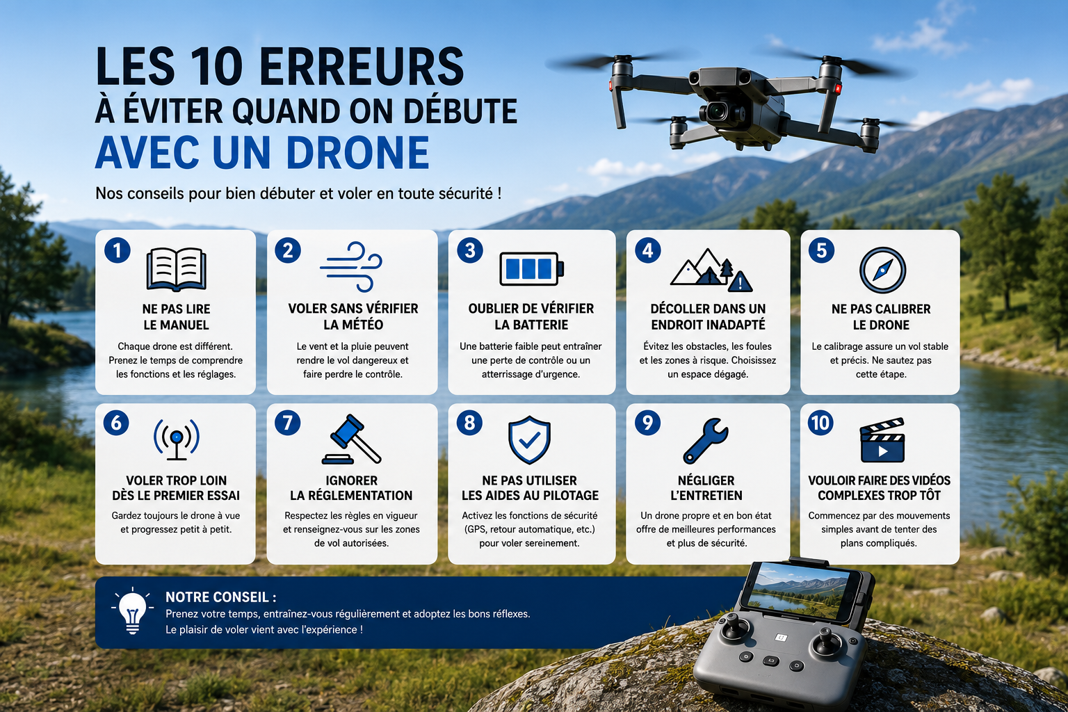 Les 10 erreurs à éviter quand on débute avec un drone Image